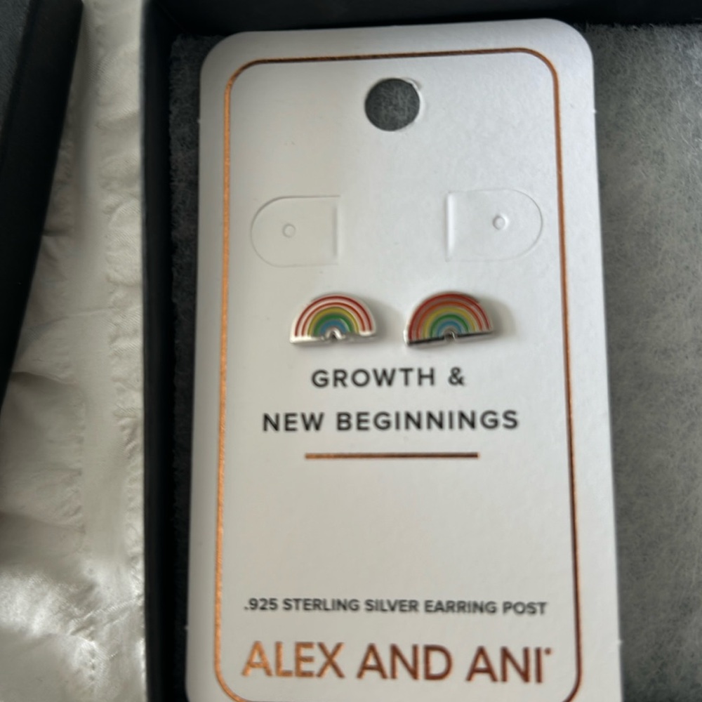 Alex and Ani Growth and New Beginnings Rainbow Earrings.